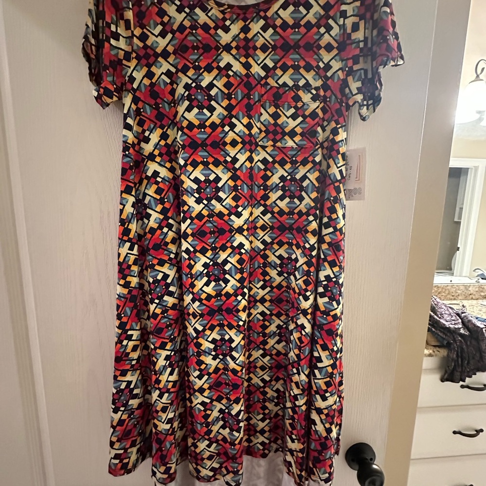LuLaRoe Colorful Geometric Midi Dress